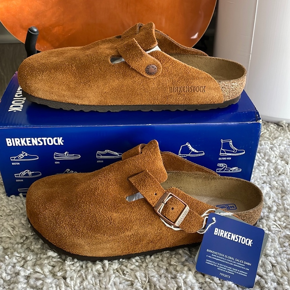 Birkenstock Boston SFB in Mink Suede